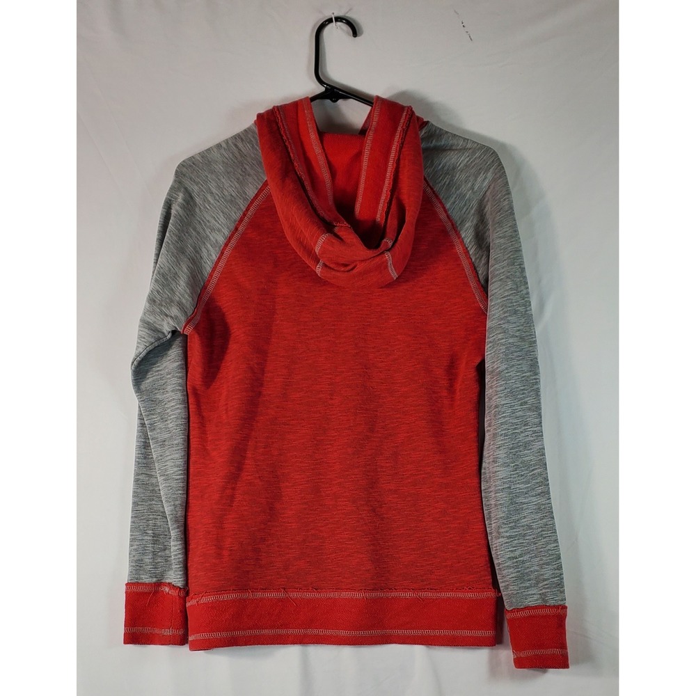 Majestic Kansas City Chiefs Football Hoodie Women's Size S Red Gray Raglan - Picture 9 of 10